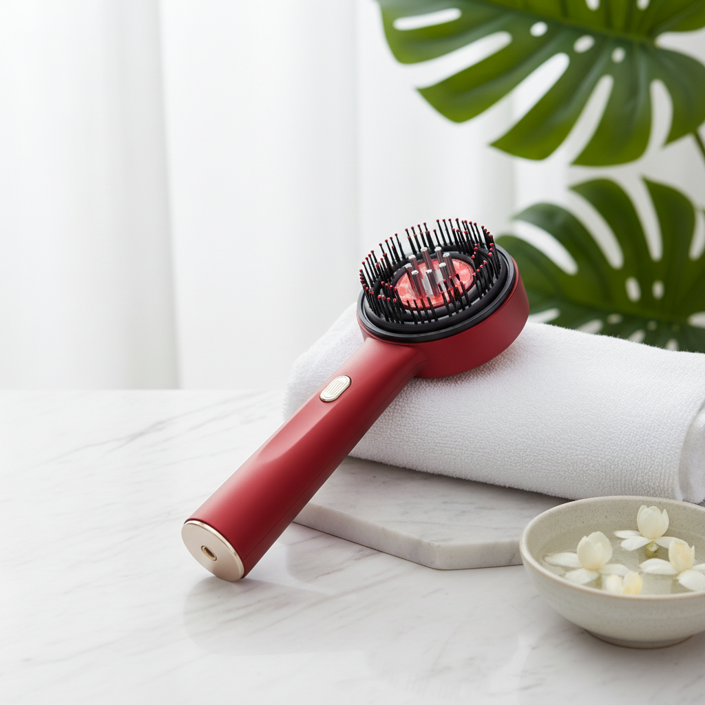 Electric Massage Hair Comb in stunning setting